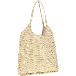 Beige Viscose Shoulder Bag