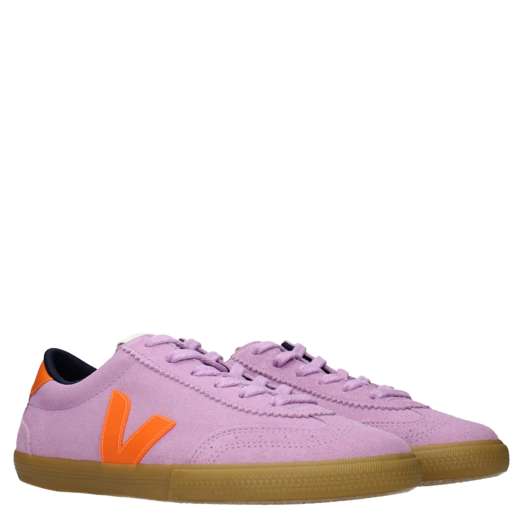 Pink Leather Low Top Sneakers