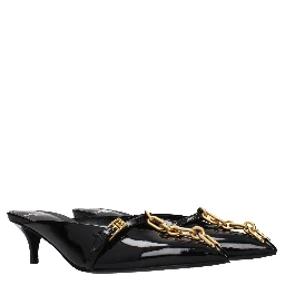 Black Leather Platform Sandals