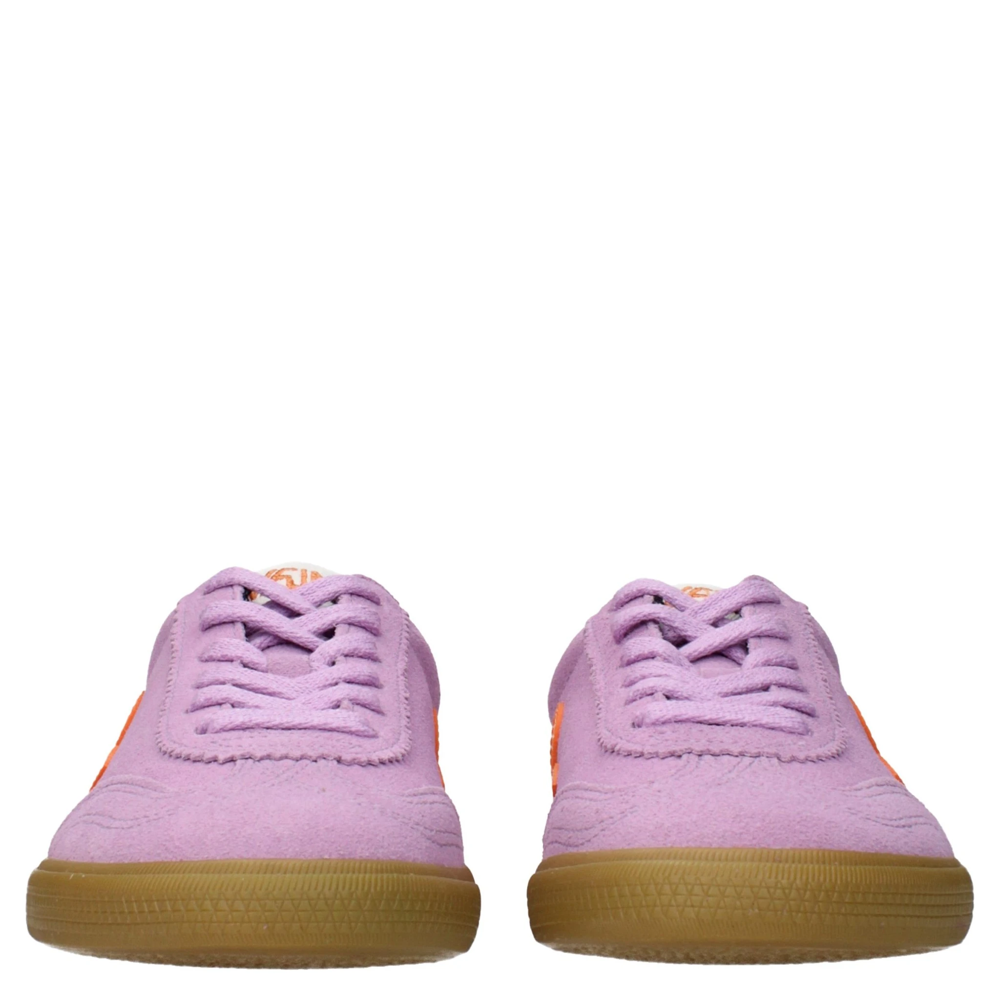 Pink Leather Low Top Sneakers