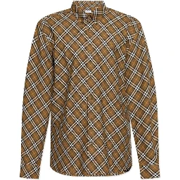 Brown Cotton Pattern Shirt