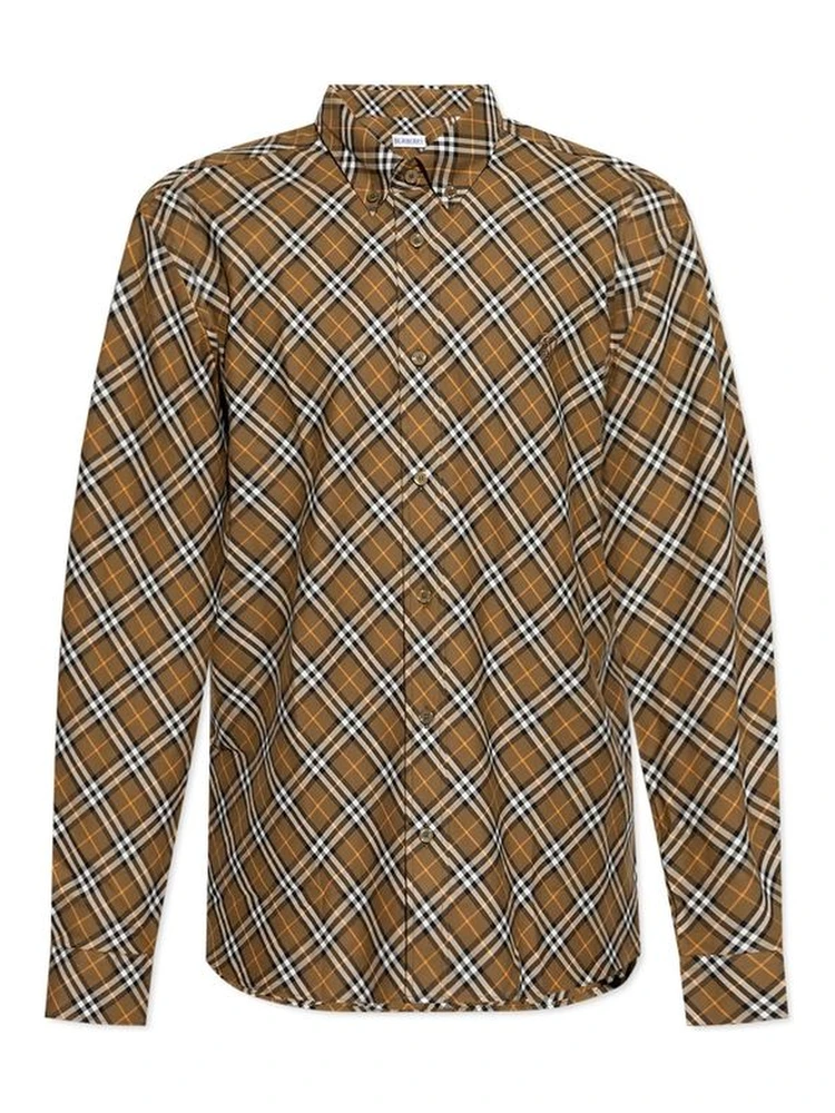 Brown Cotton Pattern Shirt