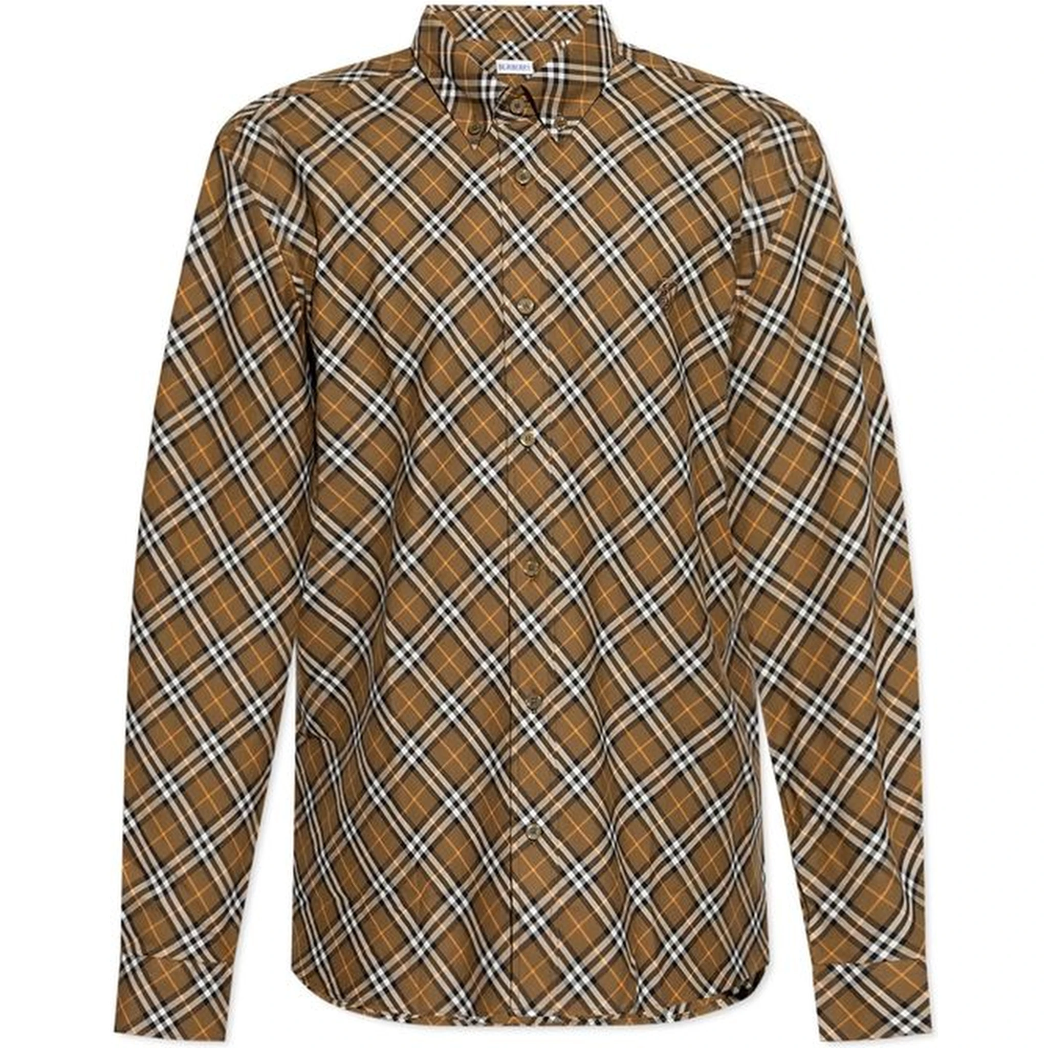 Brown Cotton Pattern Shirt