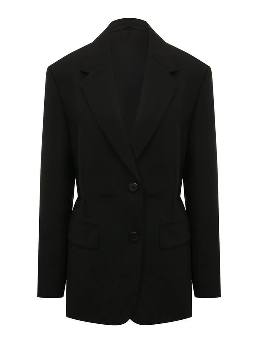 Black Fleece Wool Coat