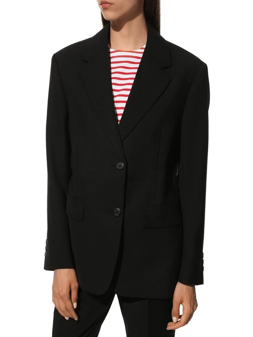 Black Fleece Wool Coat