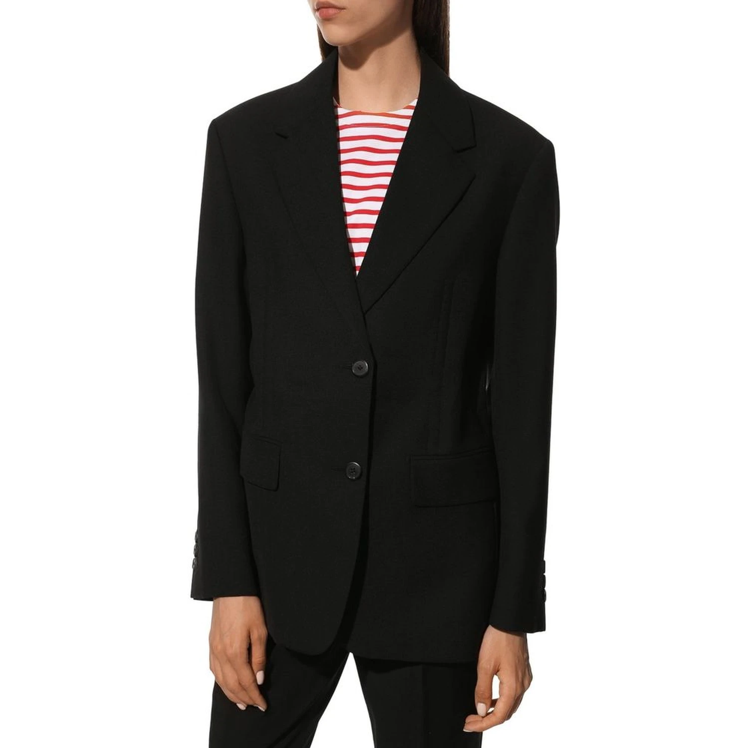 Black Fleece Wool Coat