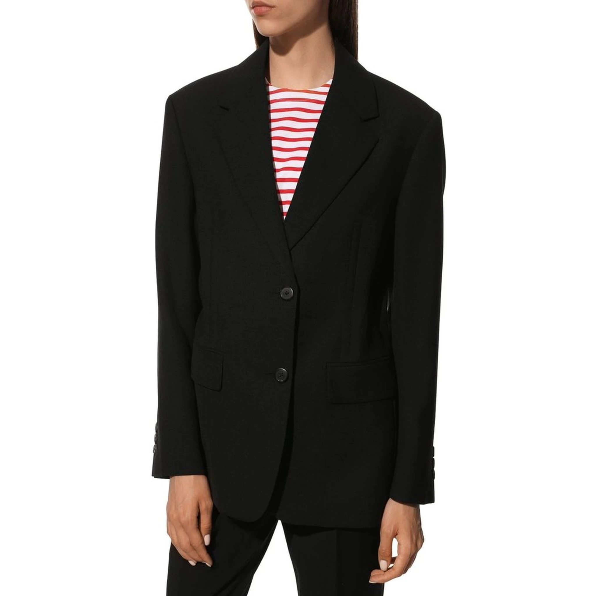 Black Fleece Wool Coat