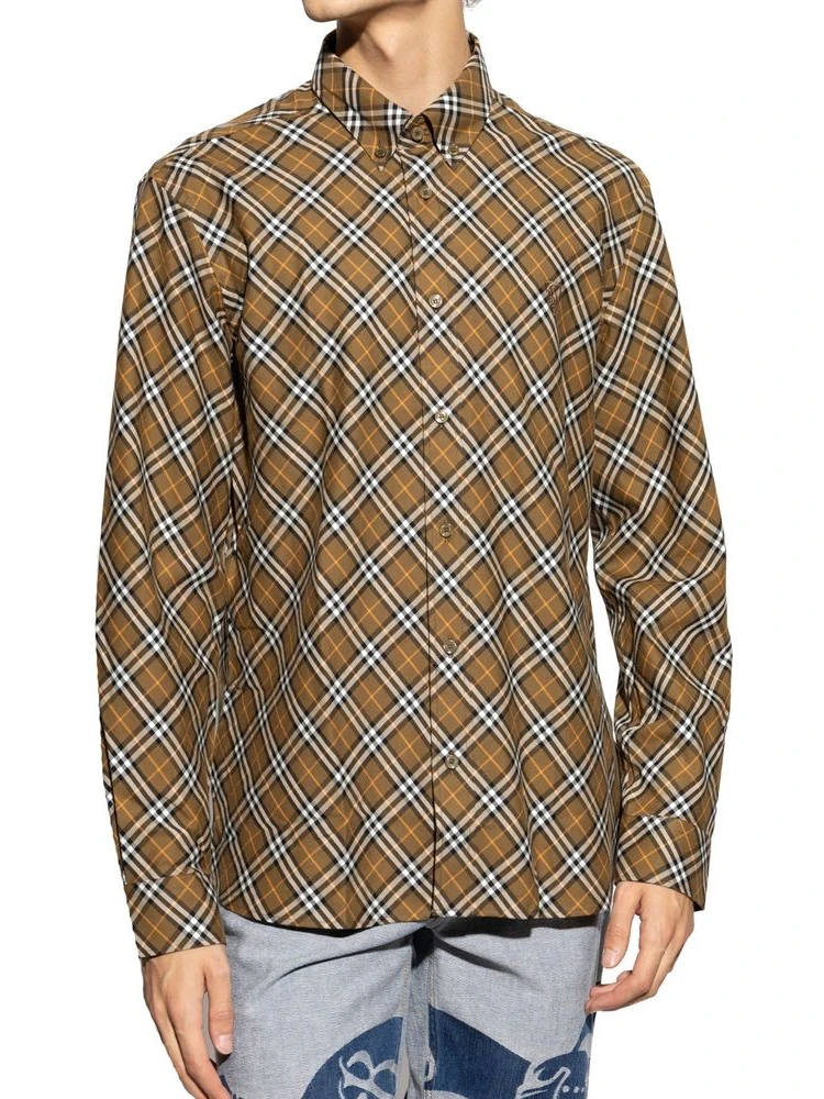 Brown Cotton Pattern Shirt alternative