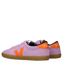 Pink Leather Low Top Sneakers