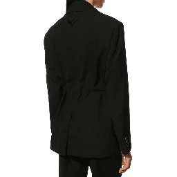 Black Fleece Wool Coat