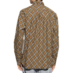 Brown Cotton Pattern Shirt