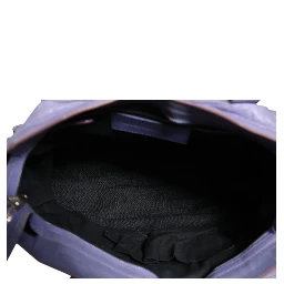 Purple Leather City Bag With Hardware