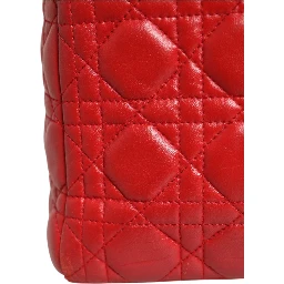 Red Cannage Lambskin Leather Lady Dior Bag