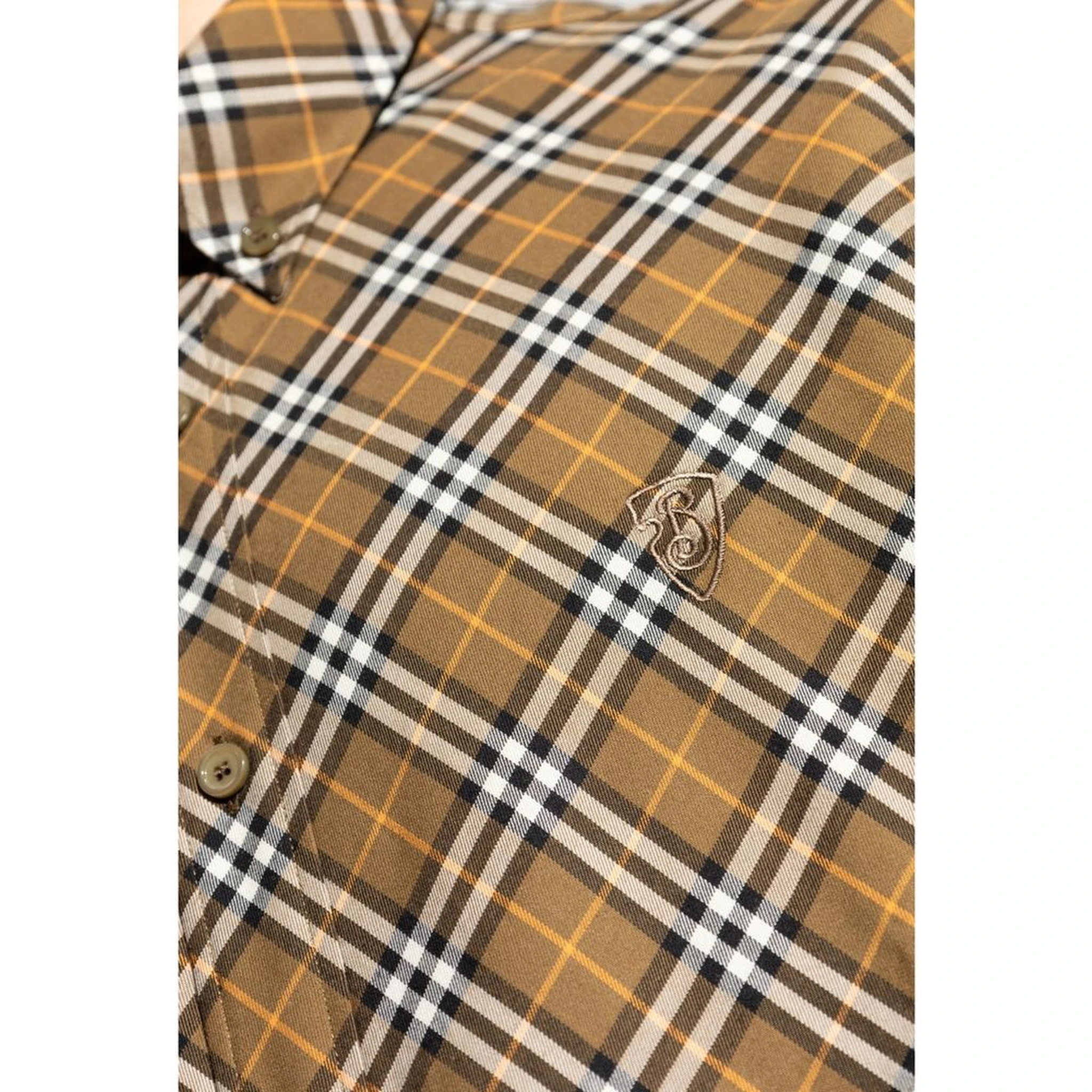 Brown Cotton Pattern Shirt