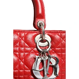 Red Cannage Lambskin Leather Lady Dior Bag