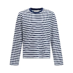 Blue Cotton Long Sleeve T-Shirt