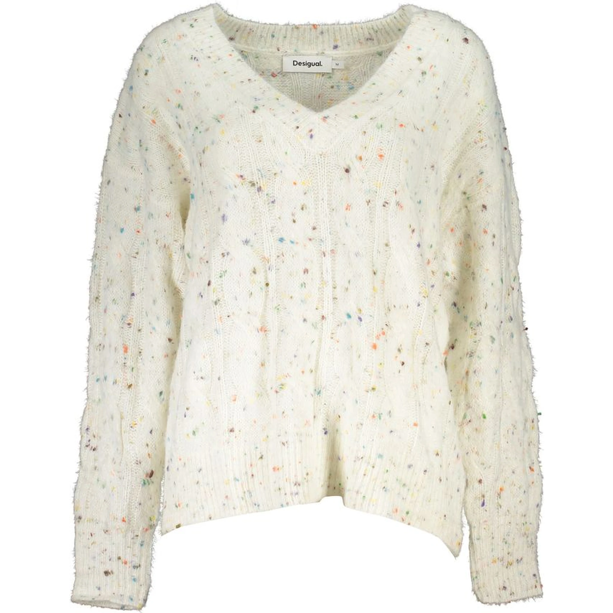 White Acrylic Women Sweater