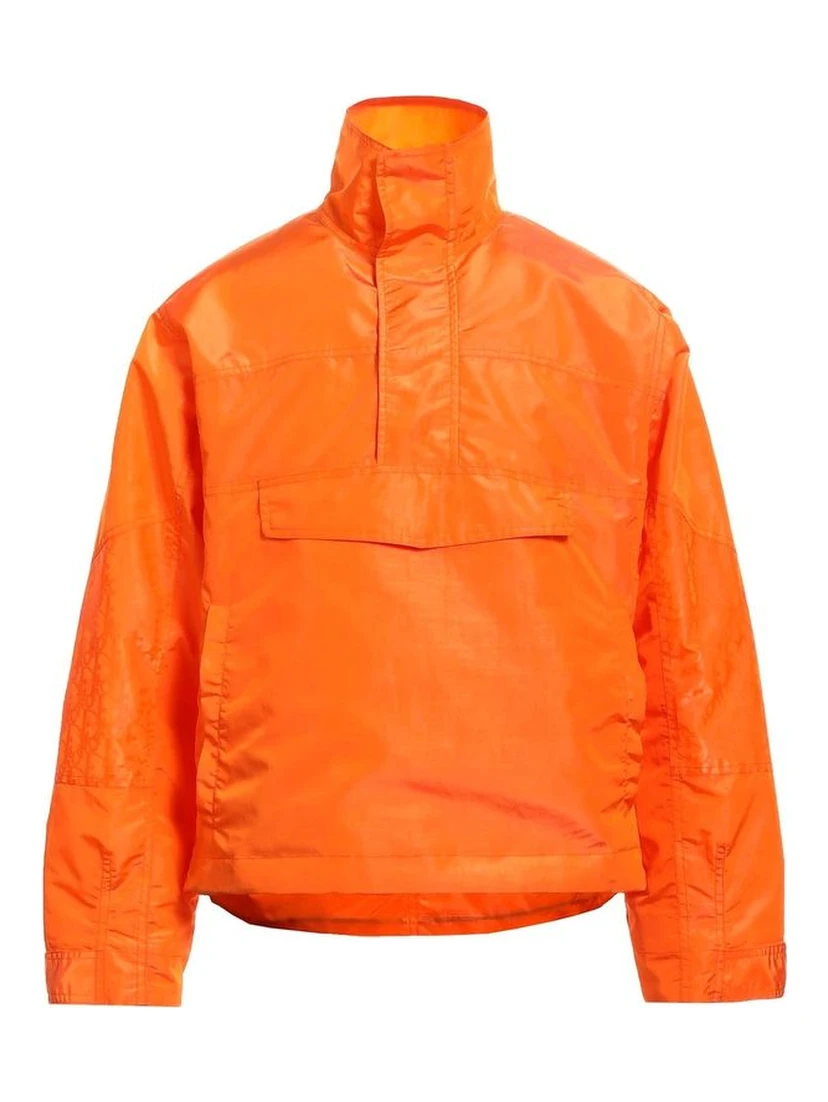 Orange Polyester Shell Jacket