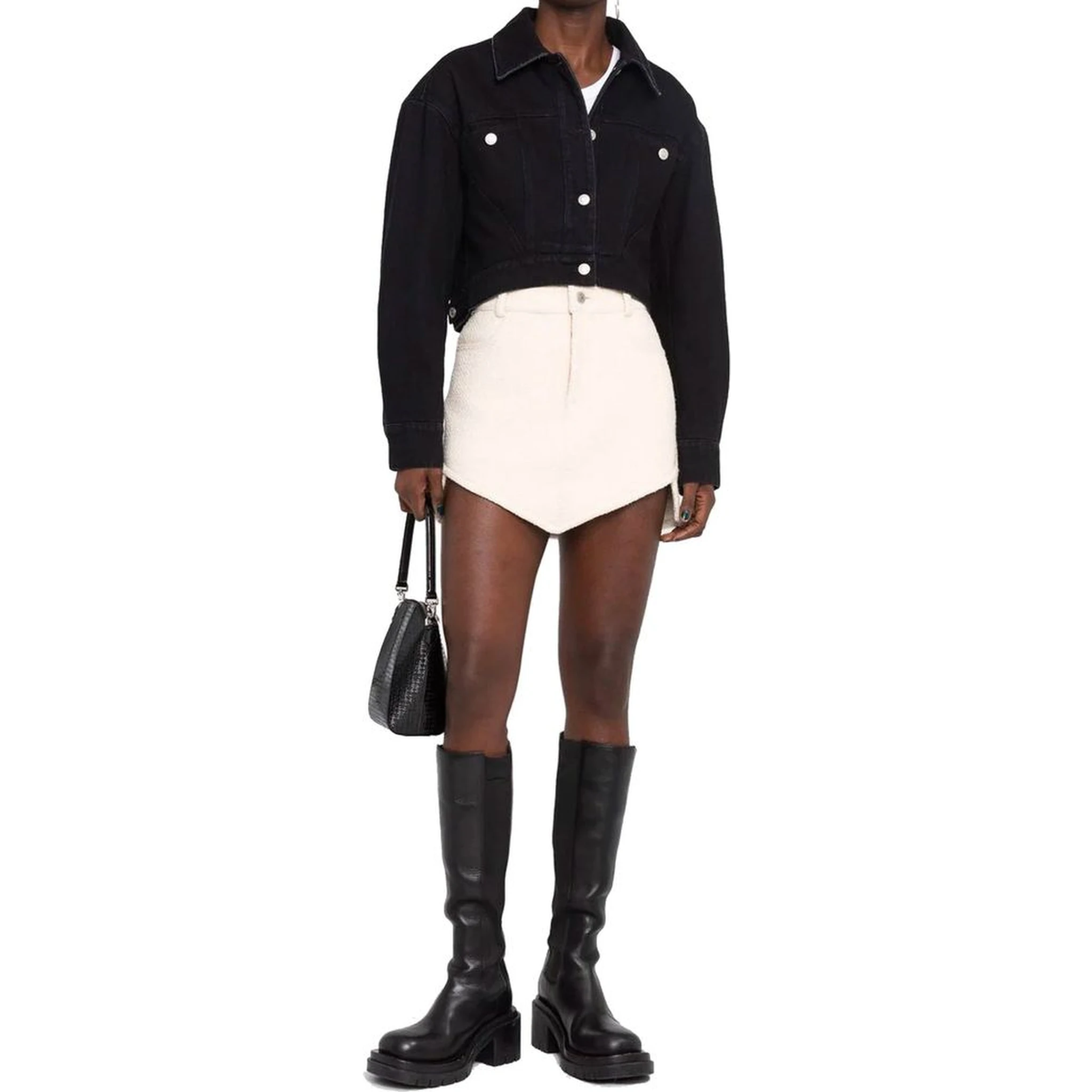 Black Cotton Denim Jacket