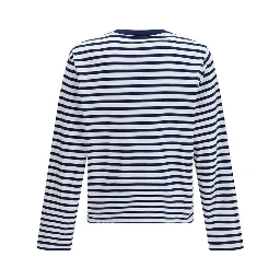 Blue Cotton Long Sleeve T-Shirt