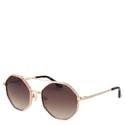 نظارات شمسية معدنية باللون الذهبي الوردي