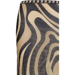 Beige Polyamide Long Skirt