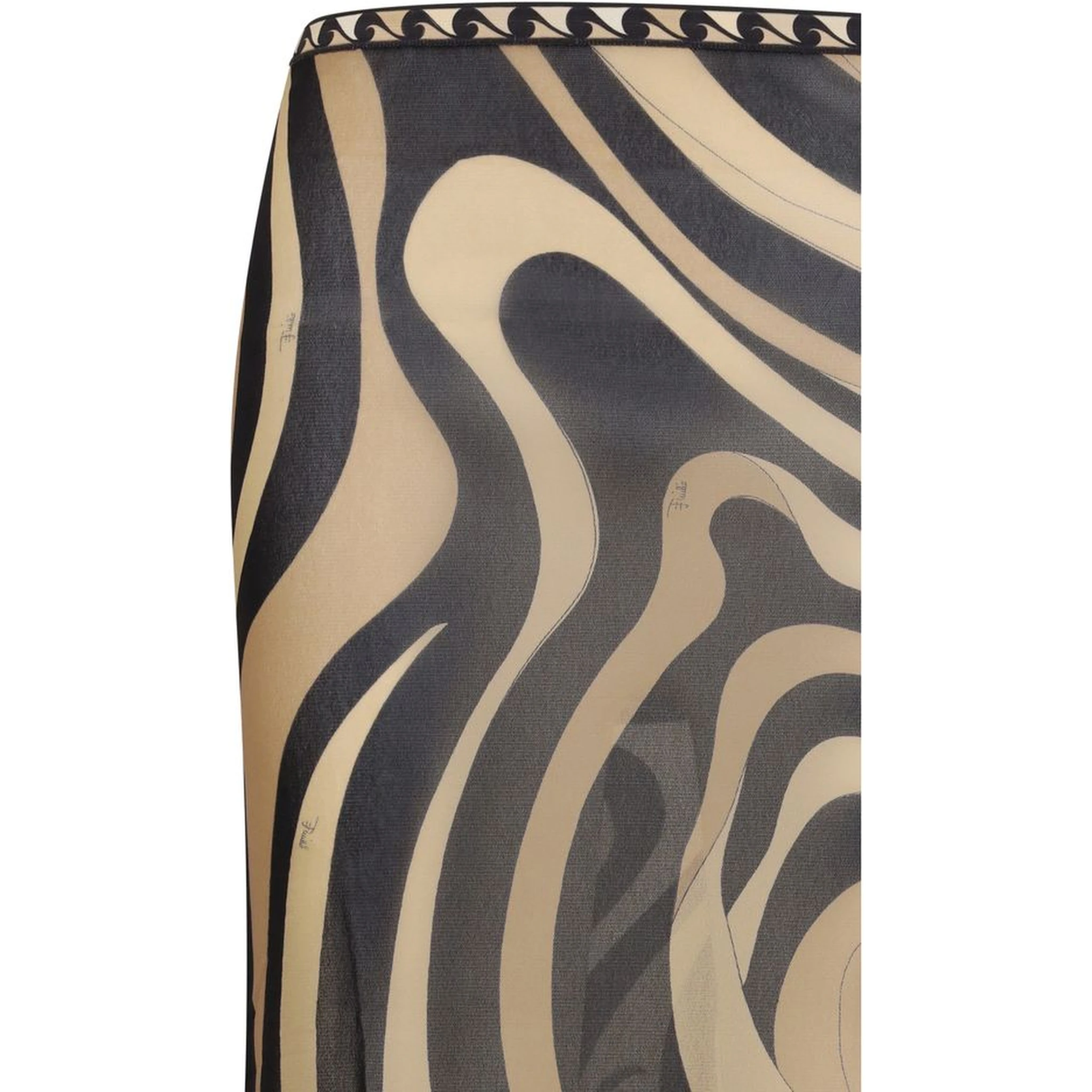 Beige Polyamide Long Skirt