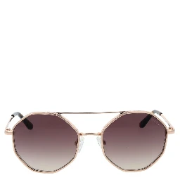 نظارات شمسية معدنية باللون الذهبي الوردي