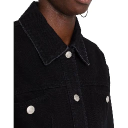 Black Cotton Denim Jacket