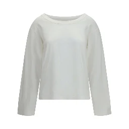 White Cotton Long Sleeve T-Shirt