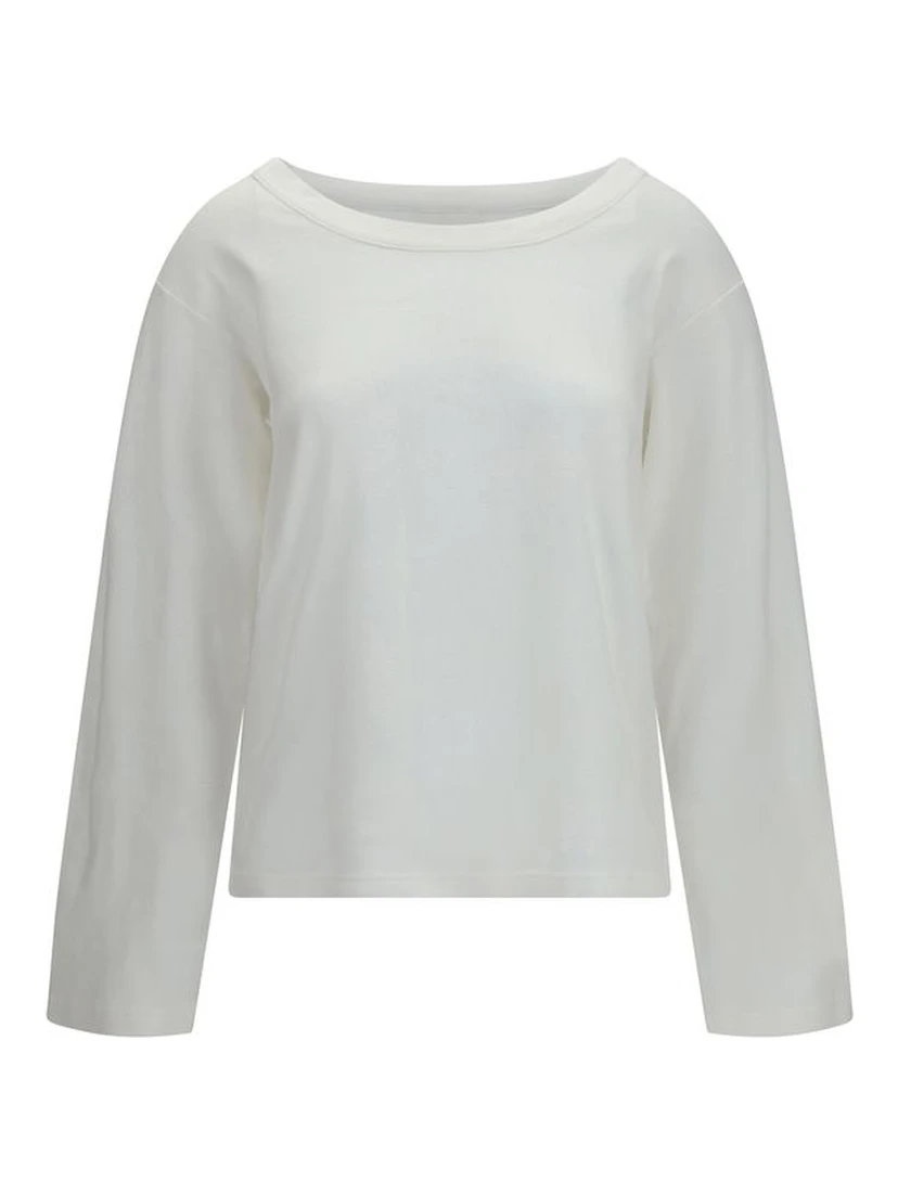 White Cotton Long Sleeve T-Shirt