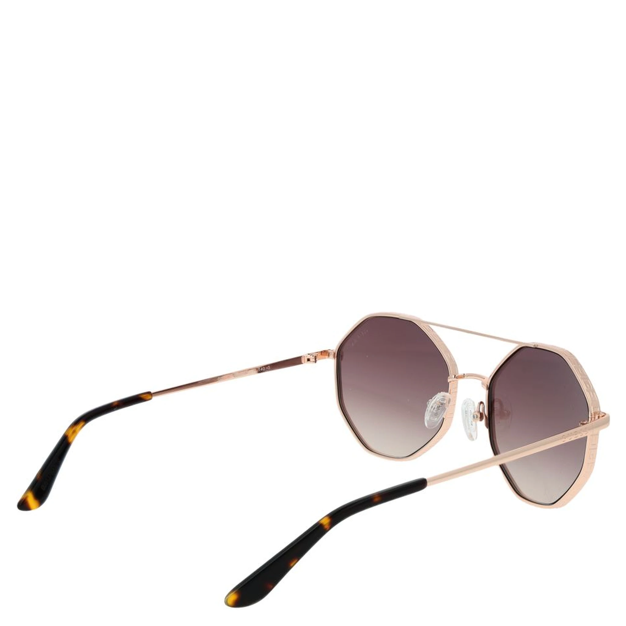 نظارات شمسية معدنية باللون الذهبي الوردي