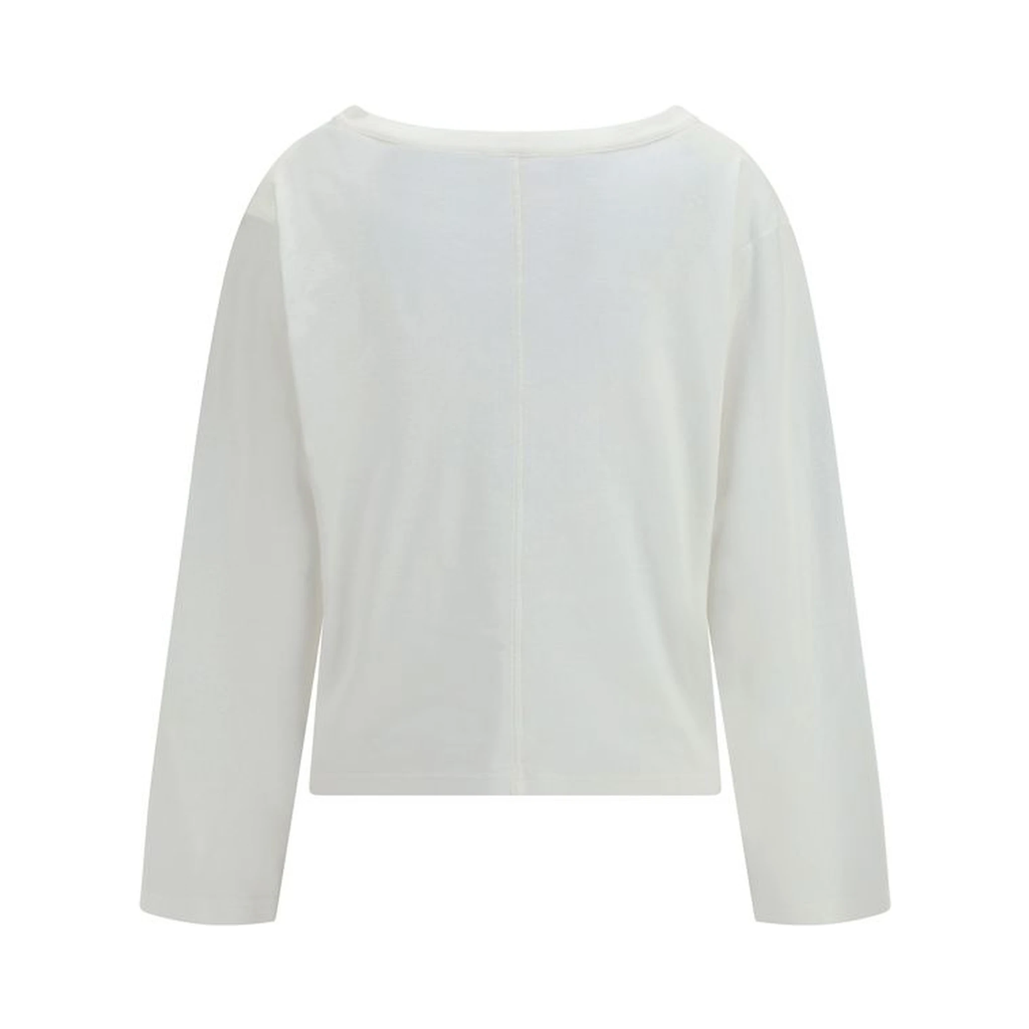 White Cotton Long Sleeve T-Shirt
