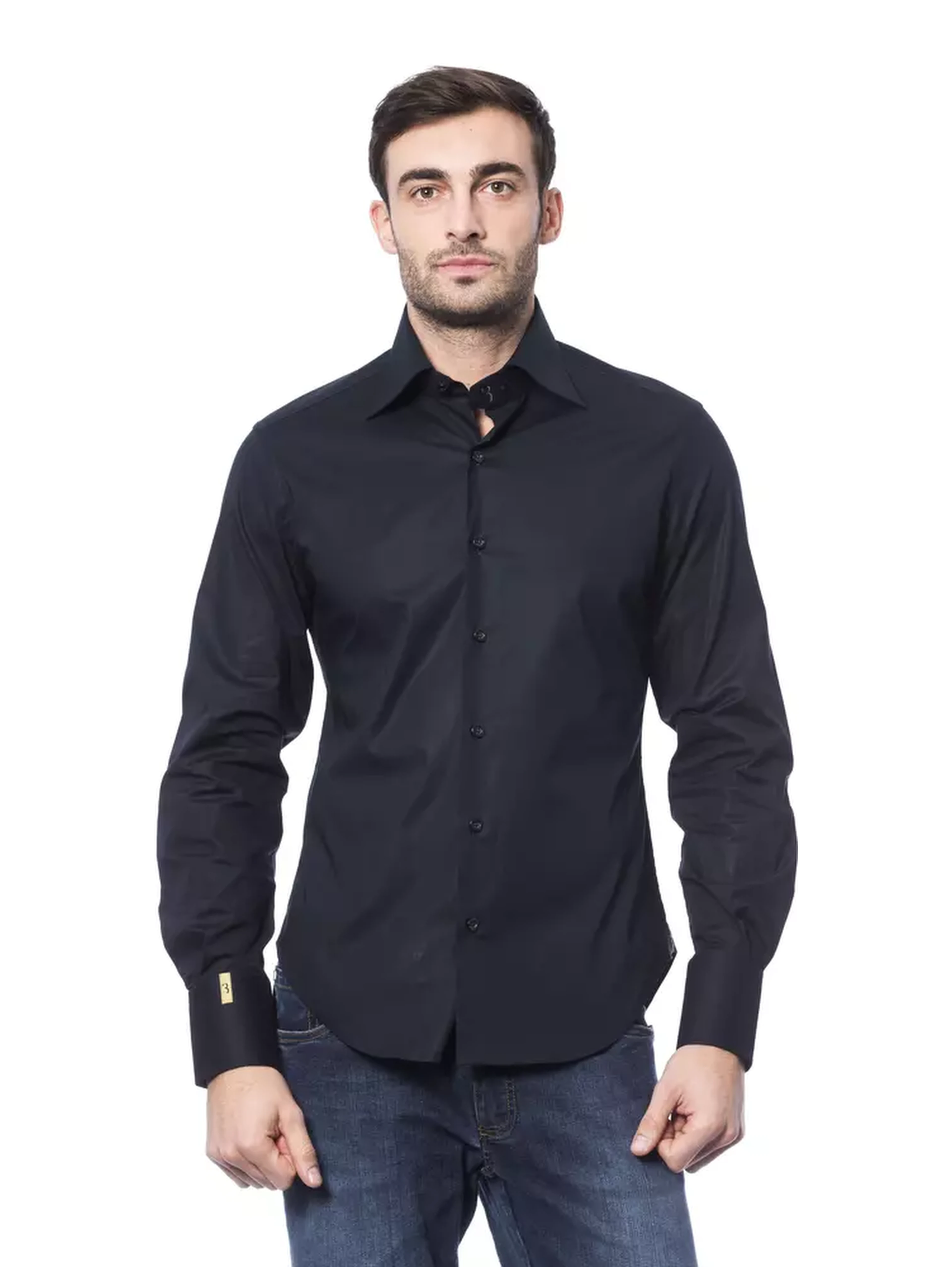 Blue Cotton Men Shirt