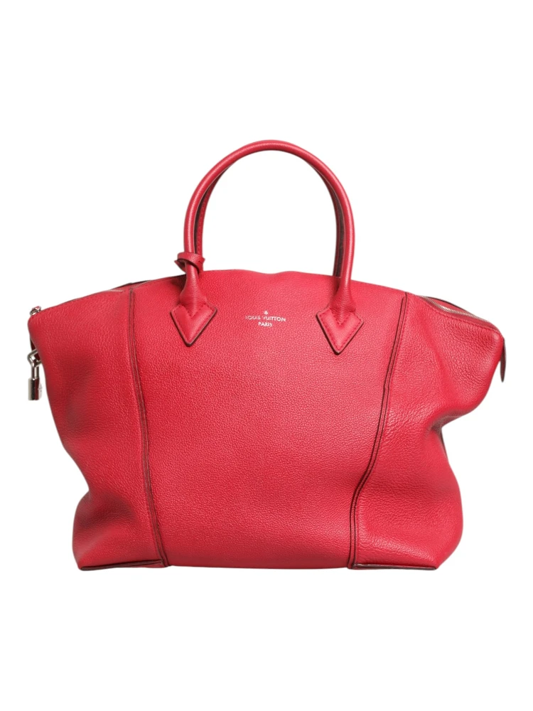 Griotte Taurillon Leather Soft Lockit MM Crossbody Bag