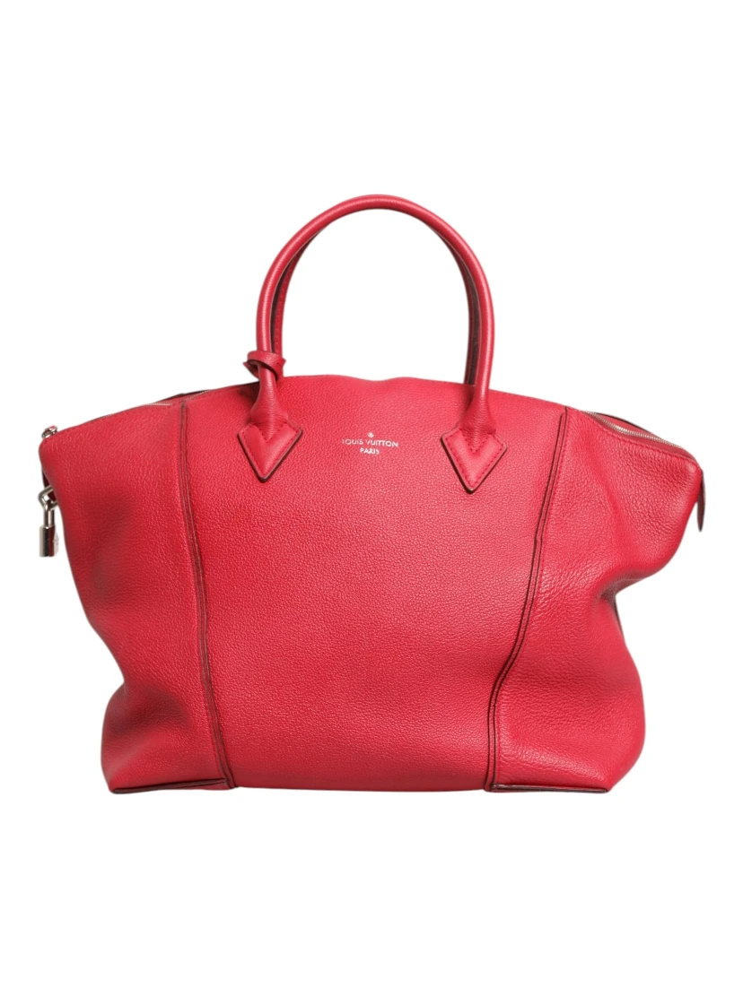 Griotte Taurillon Leather Soft Lockit MM Crossbody Bag