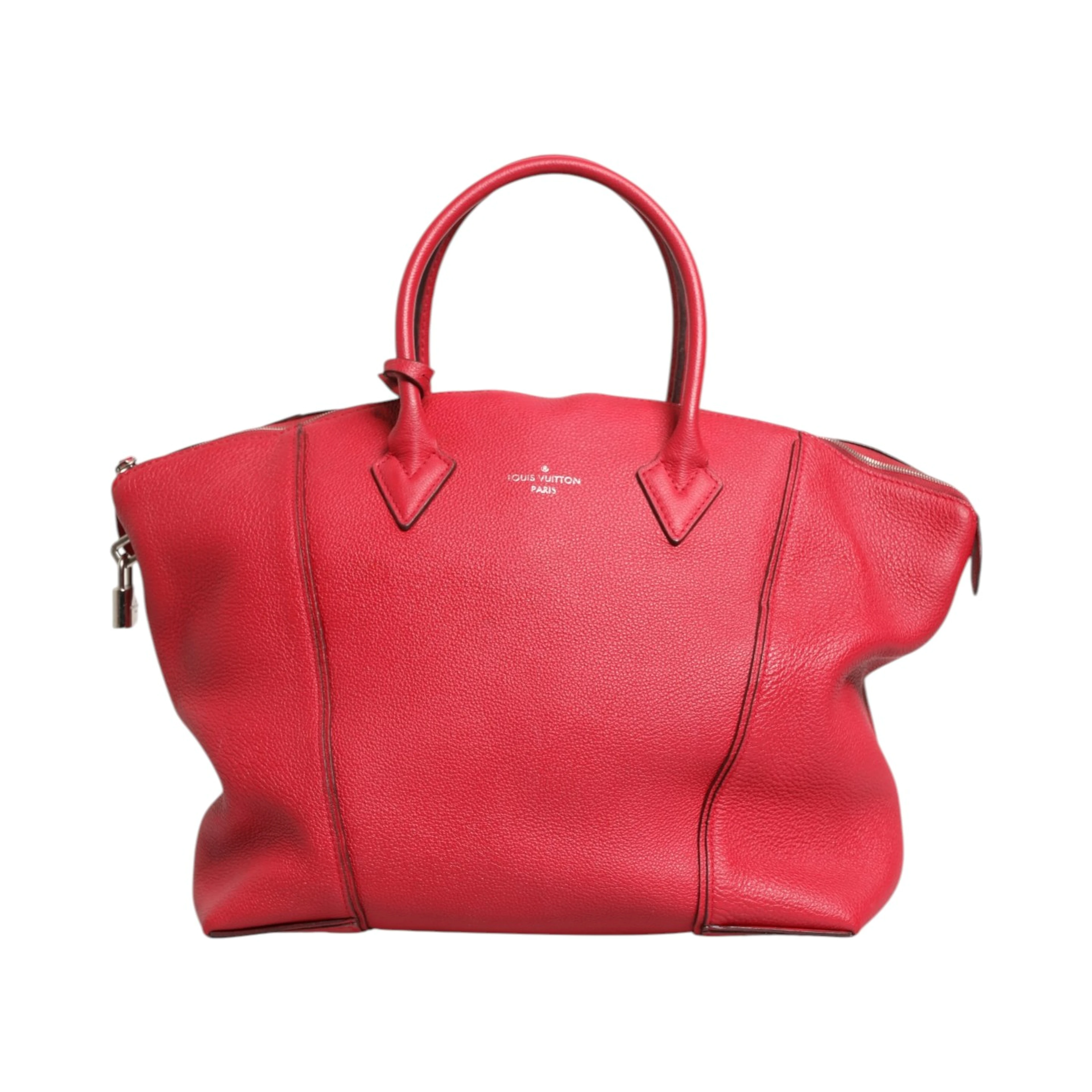 Griotte Taurillon Leather Soft Lockit MM Crossbody Bag