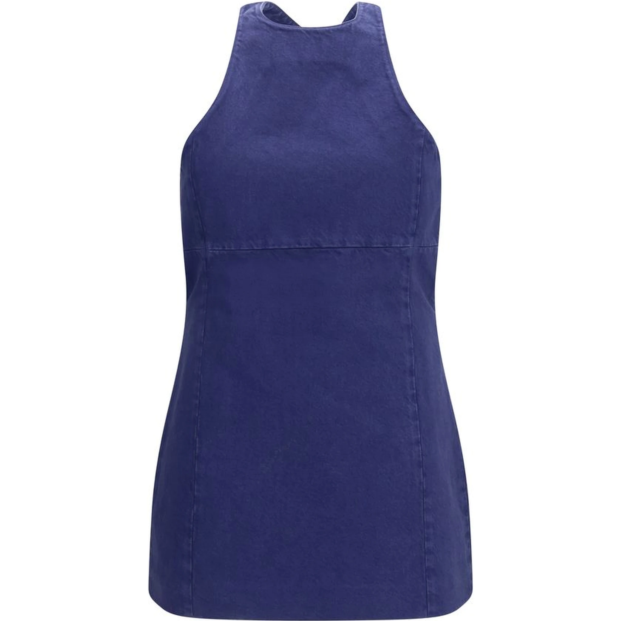 Blue Cotton Casual Dress