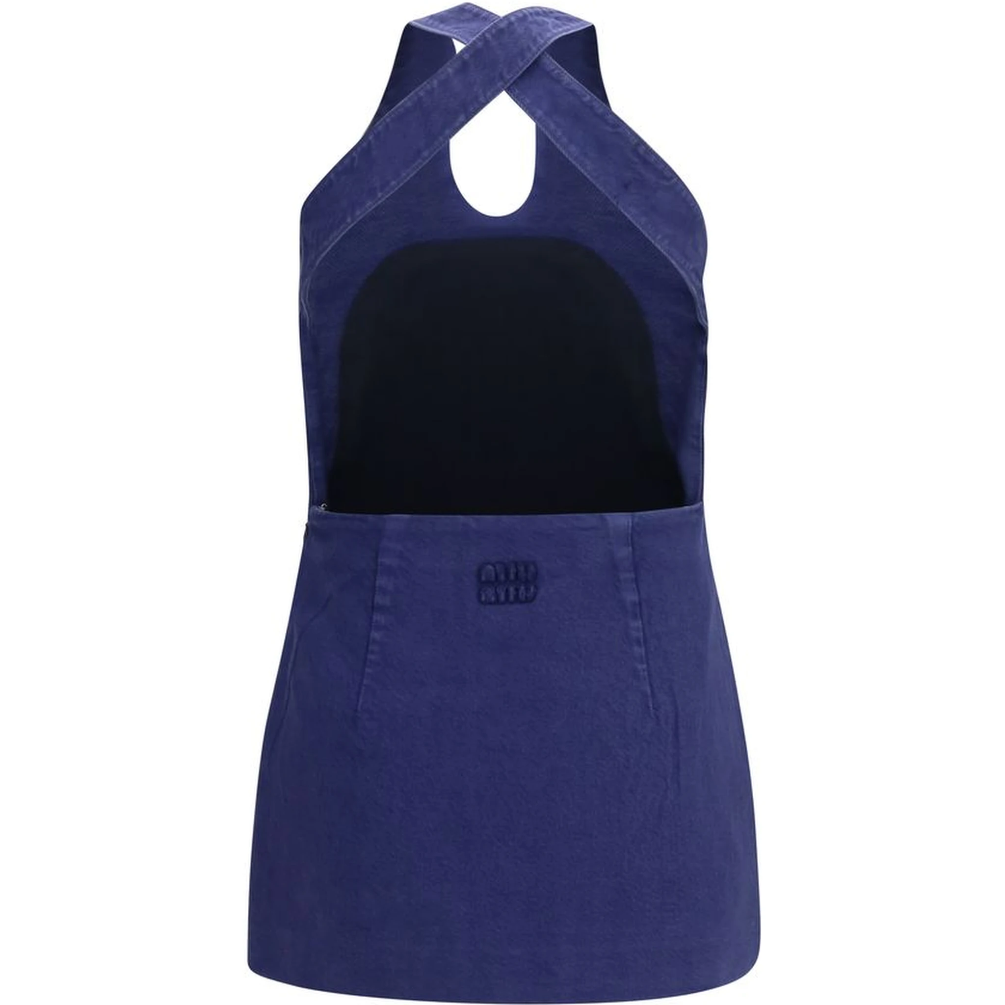 Blue Cotton Casual Dress