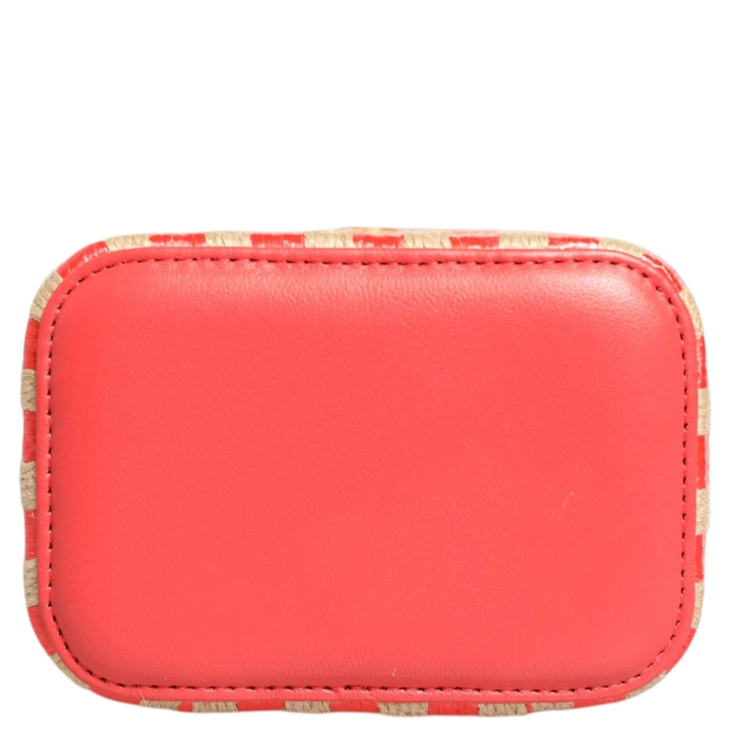 Raffia Jute Striped Mini Vanity Case