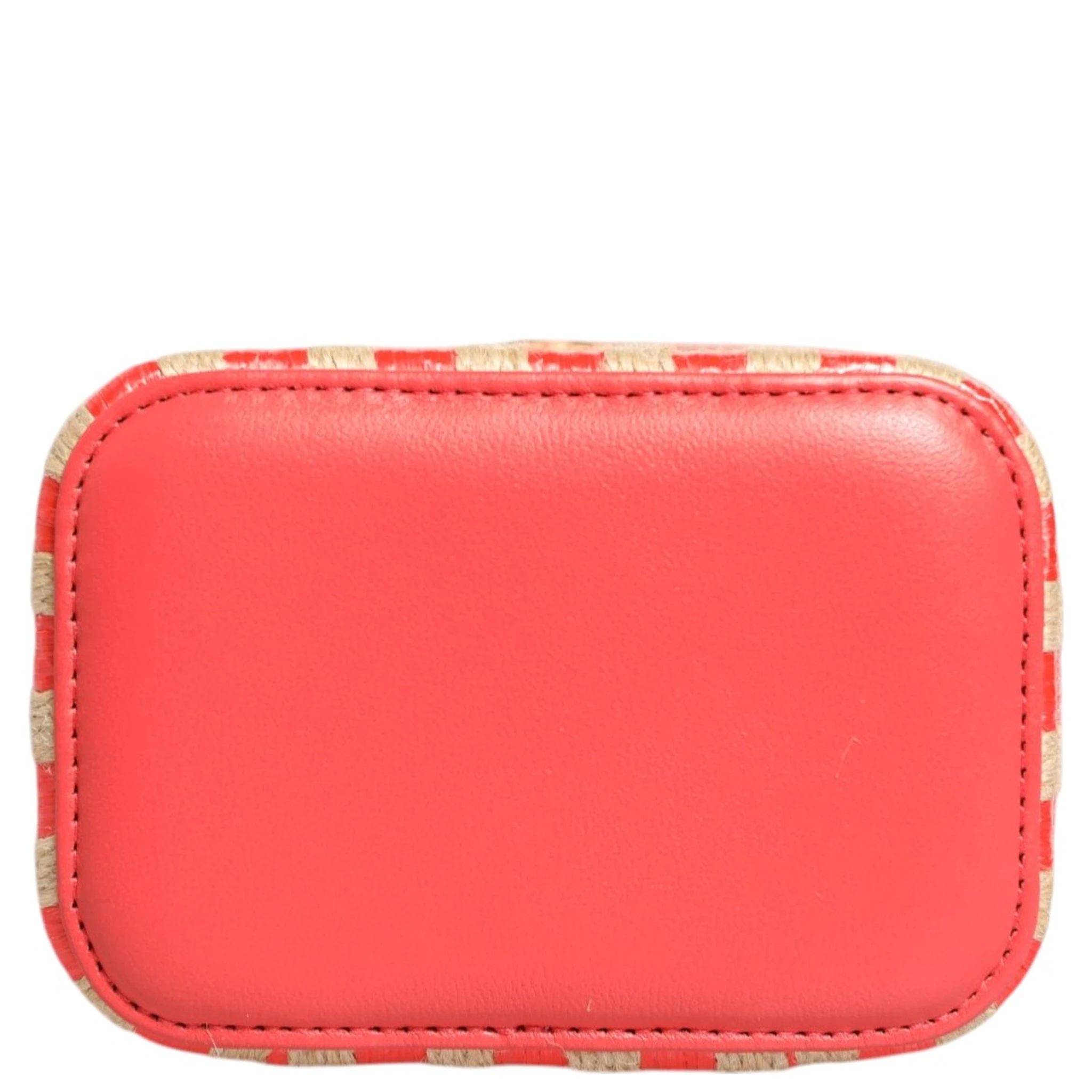 Raffia Jute Striped Mini Vanity Case