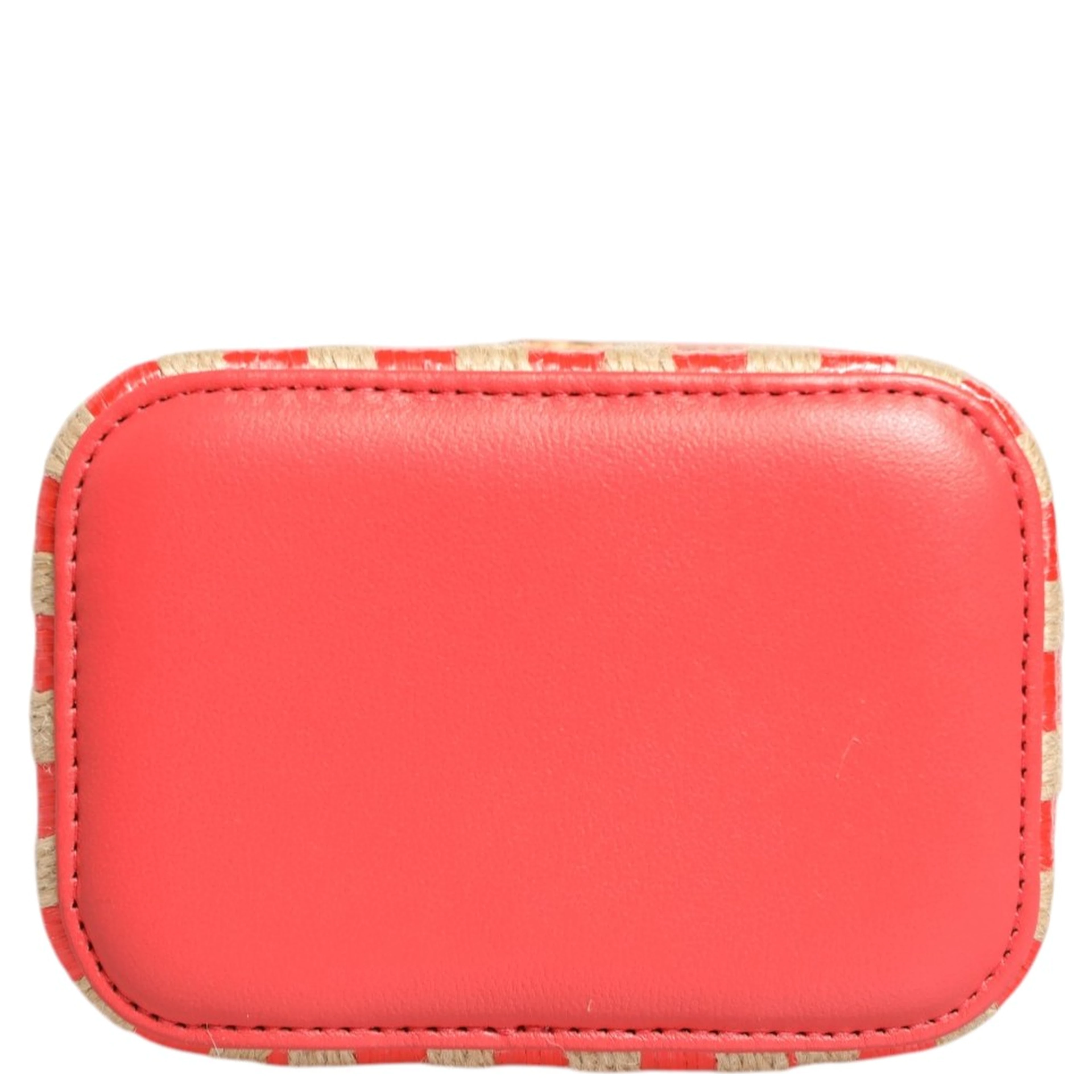Raffia Jute Striped Mini Vanity Case