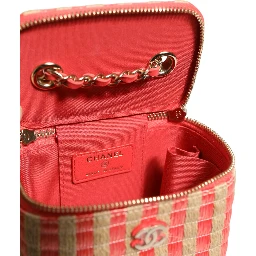 Raffia Jute Striped Mini Vanity Case
