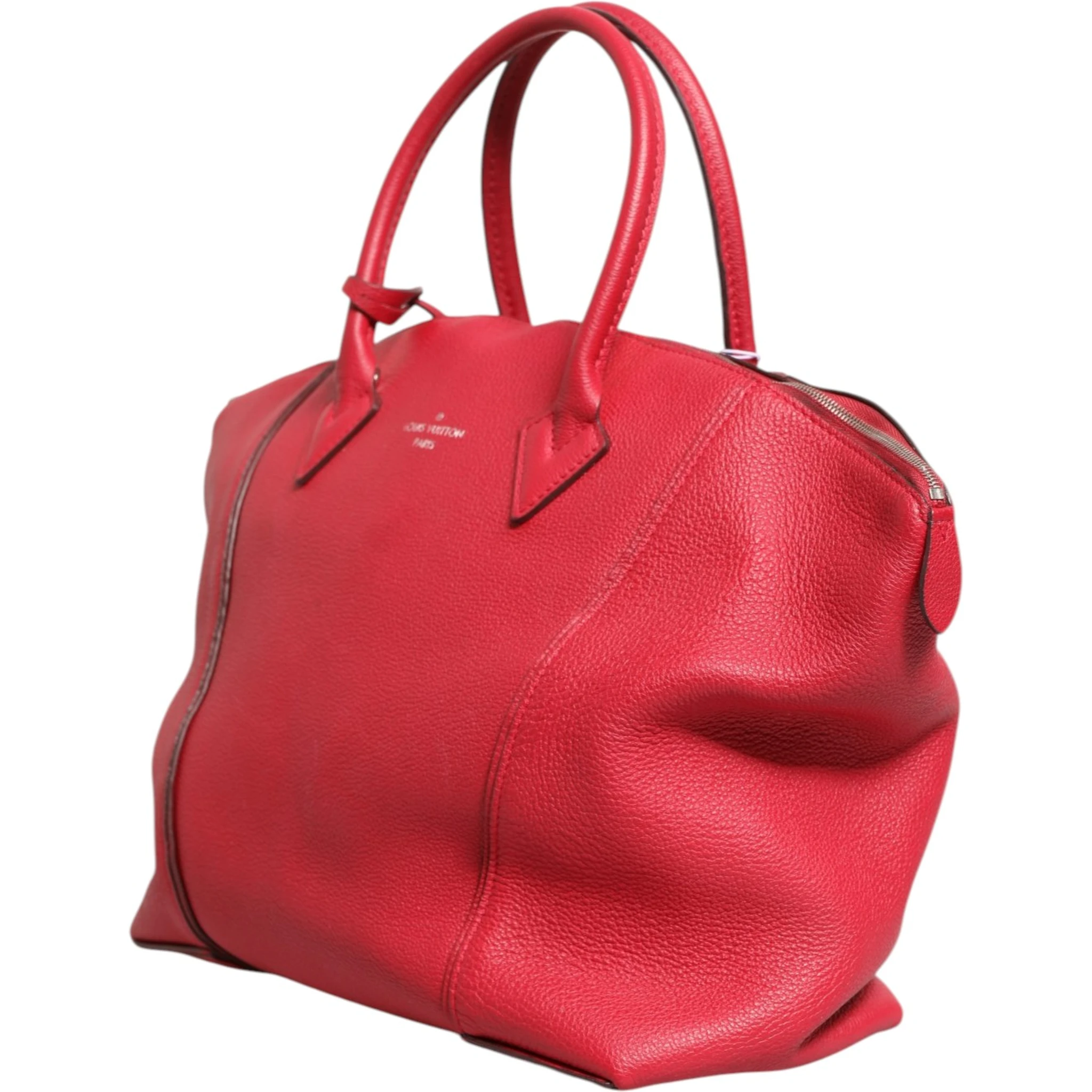 Griotte Taurillon Leather Soft Lockit MM Crossbody Bag