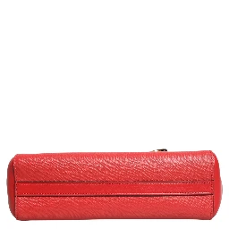 Red Saffiano Lux and Soft Leather Small Tote