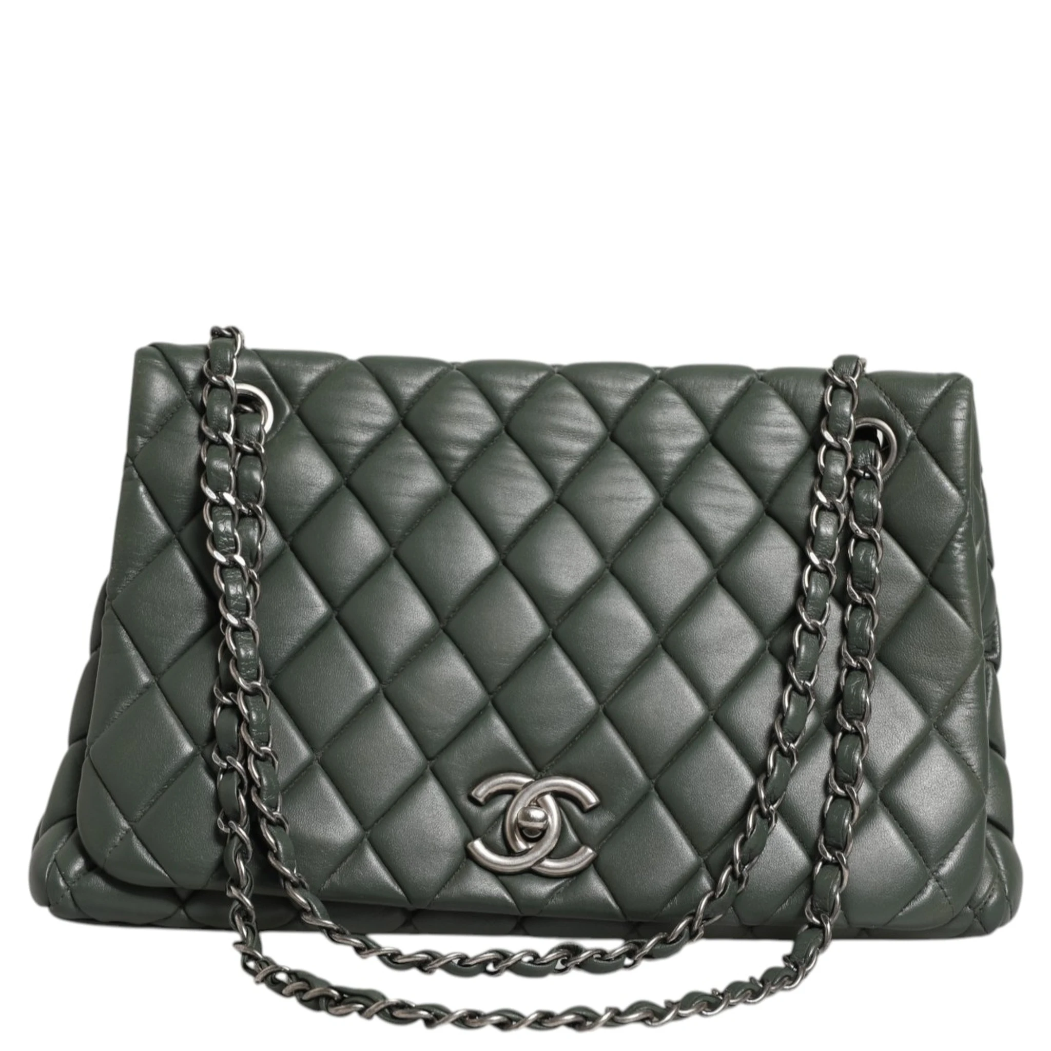 Quilted Lambskin Leather New Bubble Flap Bag