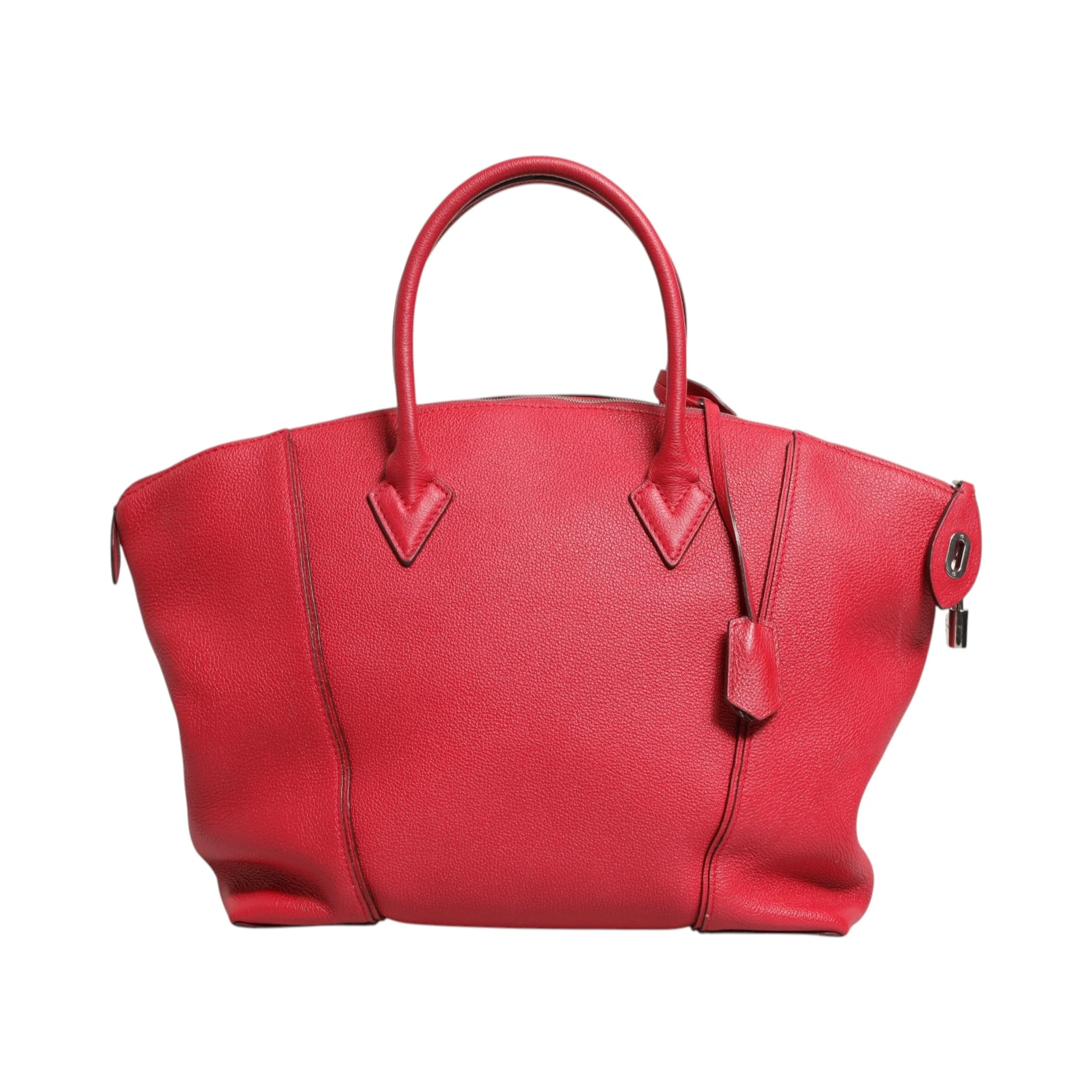 Griotte Taurillon Leather Soft Lockit MM Crossbody Bag