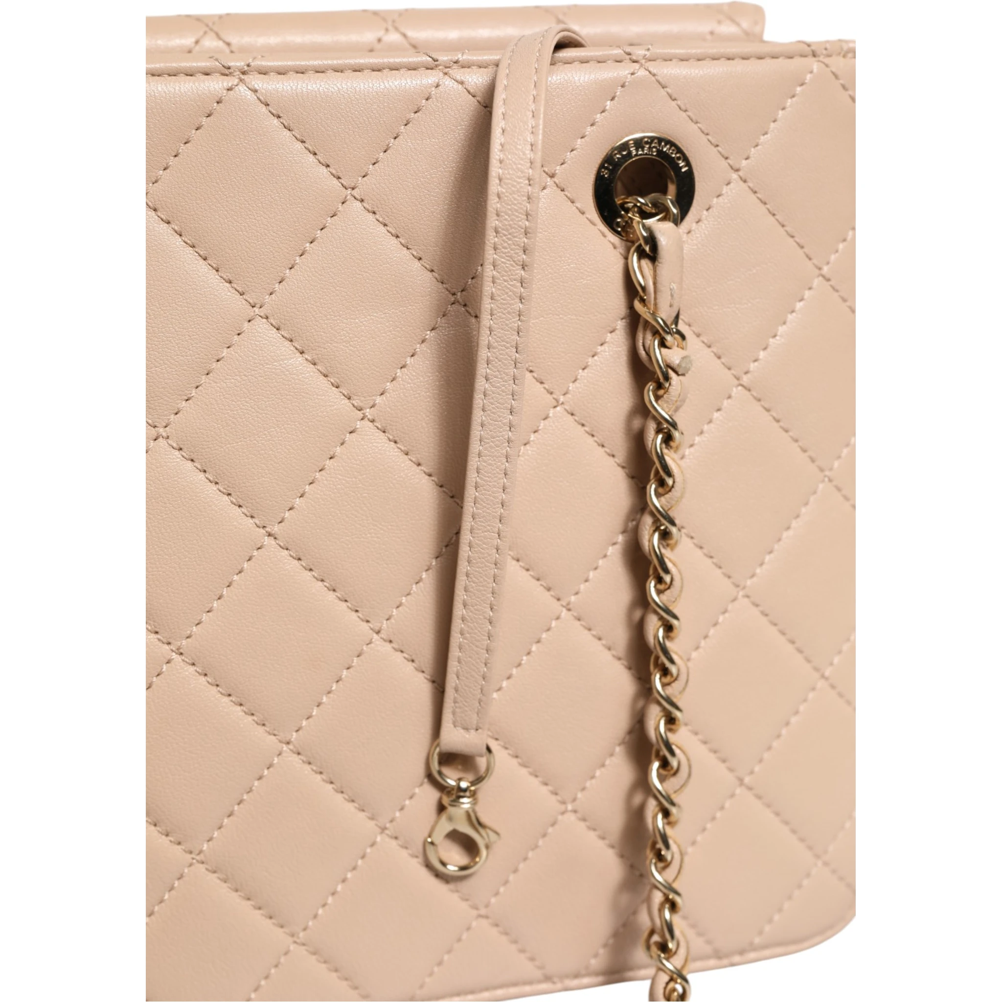 Quilted Leather Beauty Lock Flap Bag
