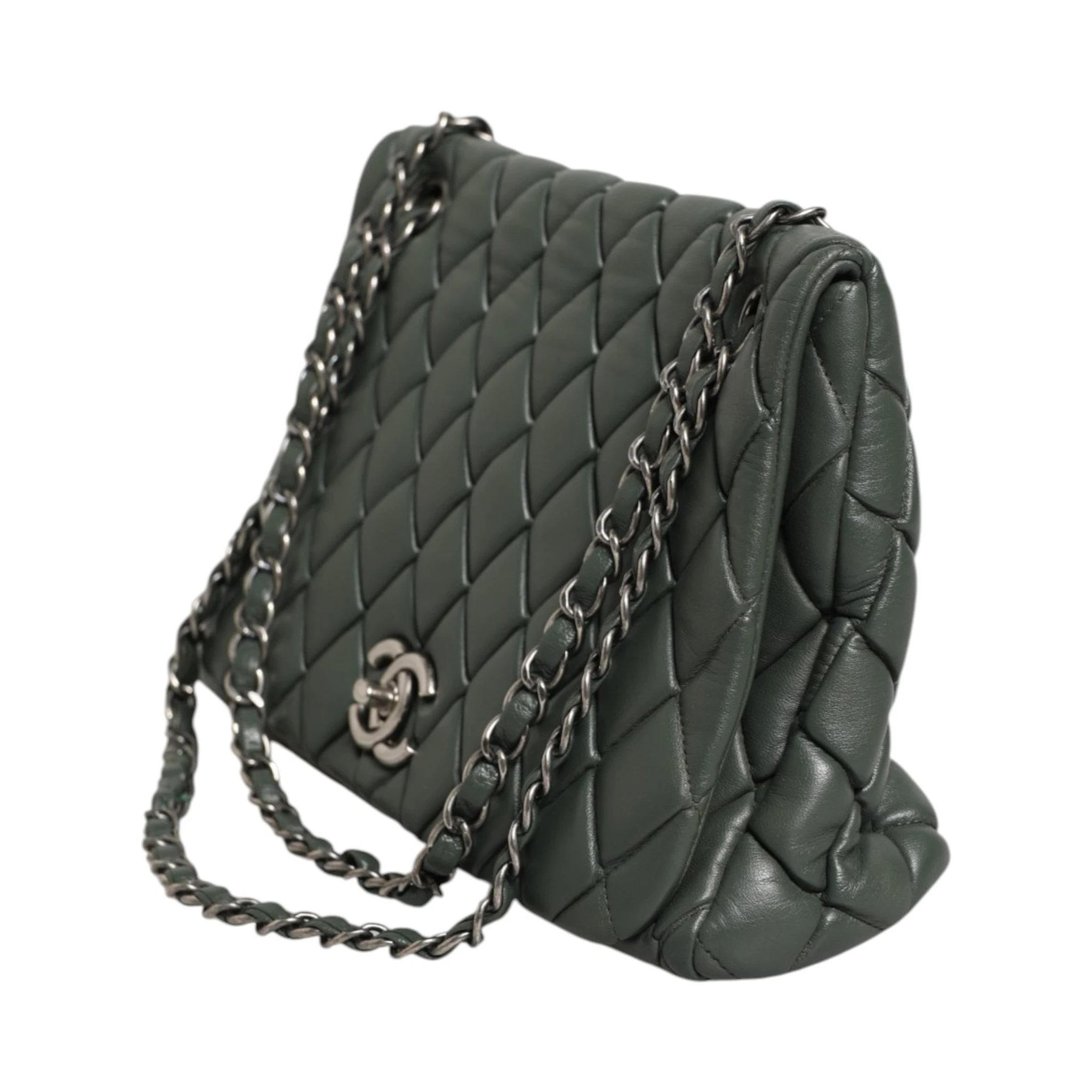 Quilted Lambskin Leather New Bubble Flap Bag