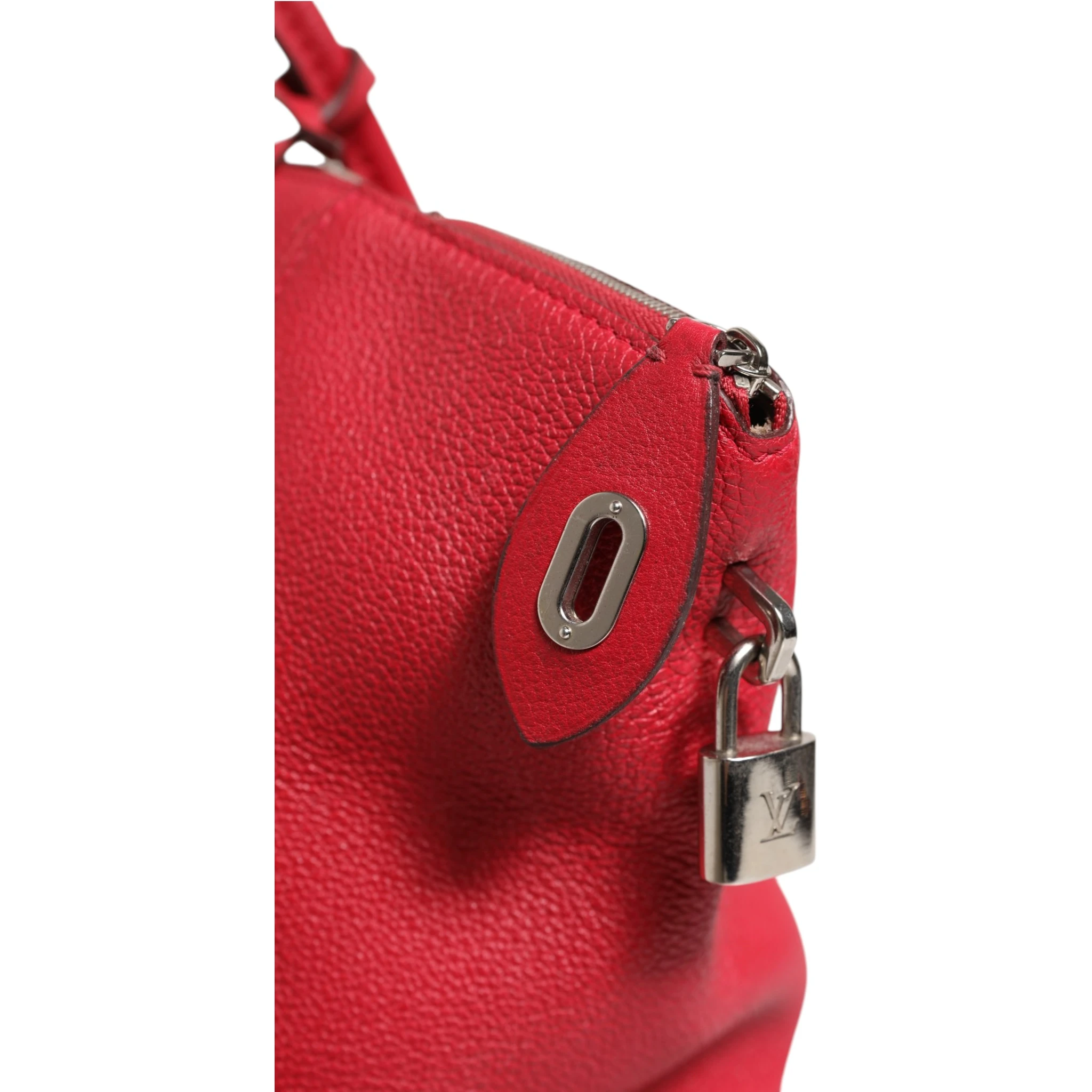 Griotte Taurillon Leather Soft Lockit MM Crossbody Bag